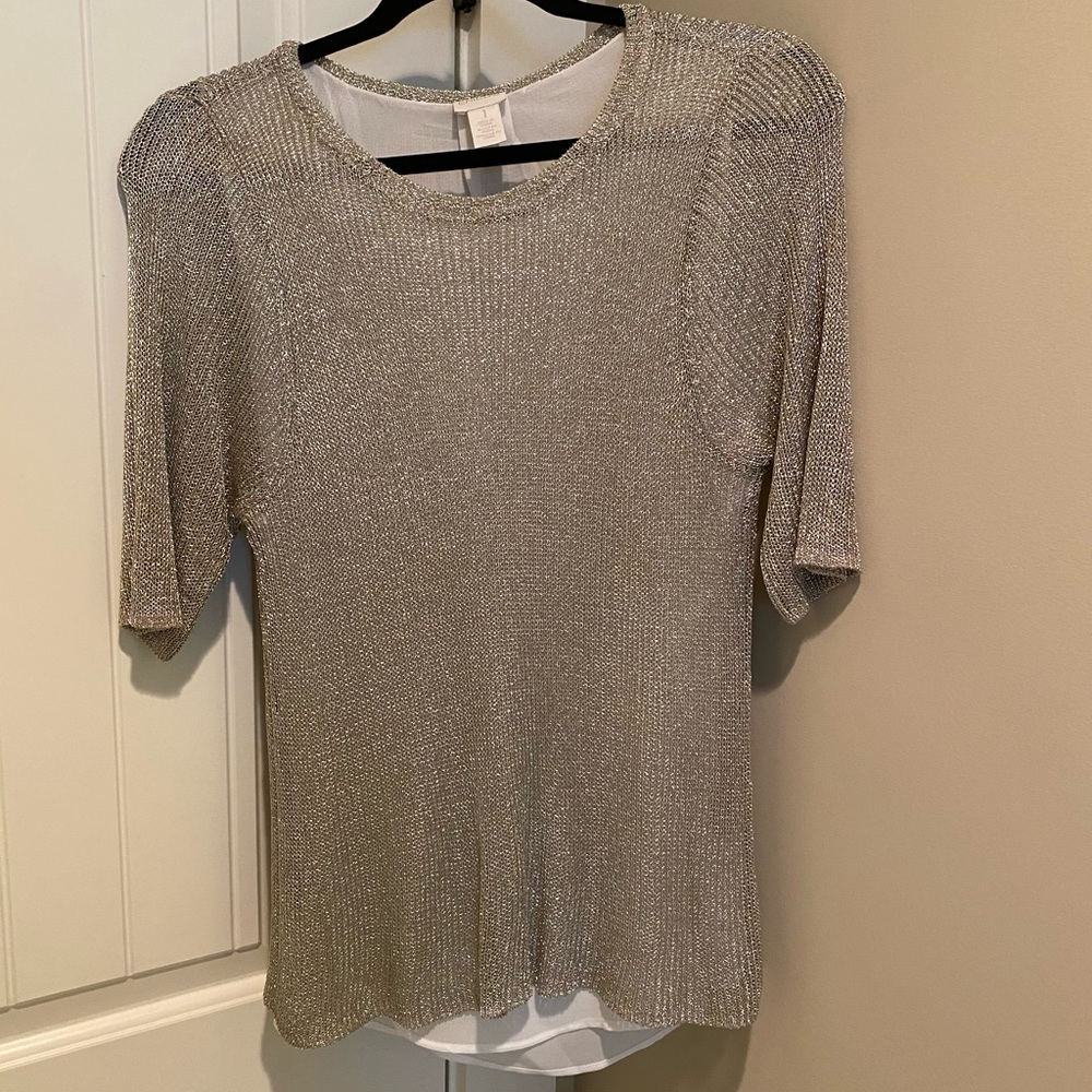 Silver mesh sparkle shirt
